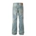 Heavy-duty Washed Denim Punk High Street Trend Men's Vintage Loose Wide-leg Straight Pants Floor-length Casual Trousers_mkmklike.com