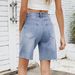 K New Straight Leg Casual Frayed Denim Shorts For Women_mkmklike.com