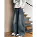 Men's Clothing Distressed Patchwork Jeans – Oversized Baggy Denim Pants With Vintage Wash | High Street Fashion, Button Fly, Relaxed Fit_mkmklike.com