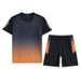 men's quick-drying summer ice silk thin running suit plus fat large size loose casual wear short-sleeved two-piece suit_mkmklike.com