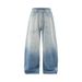 Men's Distressed Faded Wide-Leg Jeans | Vintage Streetwear Denim Pants For Casual Wear_mkmklike.com