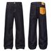 Men's A-Line Straight Leg Raw Denim Jeans Vintage Slightly Flared Distressed Cleanfit Style_mkmklike.com