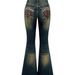 Women's Clothing Slim Fit Embroidered Flared Jeans Vintage Embroidered Flare Jeans For Women - Stretchy High-Waisted Denim Pants With Retro Wash_mkmklike.com