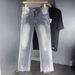 Men's Clothing Hot Selling Ink Splatter Ripped Flared Jeans, High Street Distressed Washed Long Pants, Straight Leg._mkmklike.com