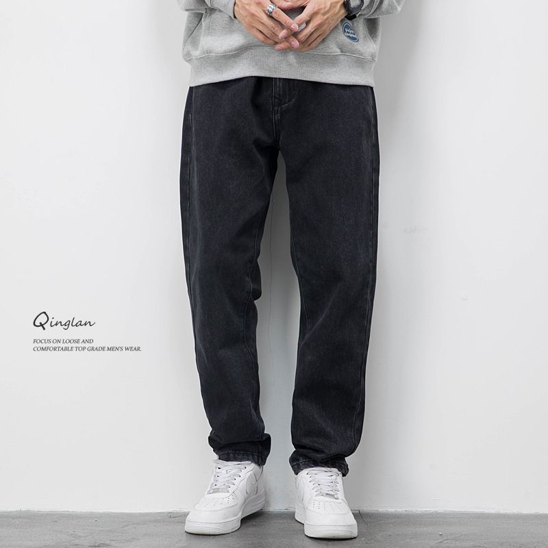 Suitable For All Seasons High Street Vibe Pants Men Loose Light Washed Straight Jeans Spring Autumn Trendy American Casual Versatile_mkmklike.com
