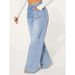 Women's High-Waisted Wide-Leg Jeans - Drawstring Waist Comfortable Denim Pants (S-XXL, Light Blue, Relaxed Fit & Stretch Fabric)_mkmklike.com