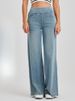 K High Waisted Yoga Jeans For Women, High Stretch And Slimming, Loose Pockets, Wide Leg Casual Pants_mkmklike.com