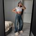 Retro High-Waisted Flared Jeans Vintage Washed Denim Pants With Raw Hem & Distressed Details (Cotton Stretch, Boho Chic & Streetwear Style)_mkmklike.com