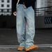Men's Clothing Trendy High Street Style, Loose Fit, Wide Leg, Drape, Fashionable, Cool, Floor Length Hip Hop Trousers._mkmklike.com