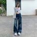 25 Fall/Winter New American Style Wide-Leg Loose Jeans For Women, Straight Casual Floor-Length Pants, Vintage Blue_mkmklike.com