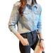 Chicco Long Sleeve College 2024 Spring Autumn New Slim Fit Versatile Korean Style Denim Women's Base Shirt_mkmklike.com