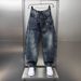 Men's Light Blue Washed Denim Jeans - Loose Fit Casual Streetwear Harem Pants For Spring & Summer Relaxed Fit Design_mkmklike.com