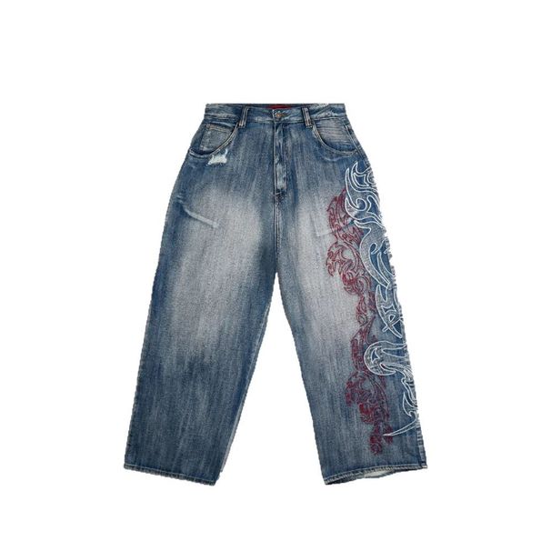 Men's Clothing Jeans Jacquard Embroidery American Cross Border Hip Hop Style Summer New Casual Versatile Trousers_mkmklike.com
