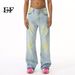 EF JEANS | 2024 New Product, Hip-hop Street Trend Painting Contrasting Colors Slightly Washed Jeans Tide_mkmklike.com