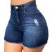 Women's Clothing New Washed Denim Casual Shorts Women's Trendy Leg Lengthening_mkmklike.com
