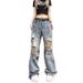 Style Washed Vintage Ripped Jeans For Men Spring Autumn Straight Loose Fit European And American High Street Vibe Long_mkmklike.com