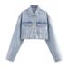High Waisted Straight Leg Jeans And Rhinestone Short Denim Jacket American Style Two-Piece Outfit For Women_mkmklike.com