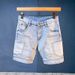 Men's Premium Workwear Denim Shorts Vintage Washed Light Blue Distressed Details 5 Inch Inseam Sizes 28 to 36_mkmklike.com