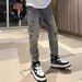 Autumn New Loose Straight Jeans Men's Fashion Personality Retro Embroidery Trend Casual Pants Versatile Trousers_mkmklike.com