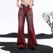 Men's Clothing New Red Flared Floor Length High Street Jeans For Men, Street Class And Niche_mkmklike.com