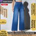 Custom Made Women's Wide Leg Pants Loose Stretch Denim Straight Leg Slimming Butt Lifting European American Style Ready to Ship_mkmklike.com