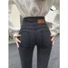 plus Size Slimming Denim Jeans High Waist Elastic Skinny Pencil Pants Peach Hip Design Fleece Lined New Autumn/Winter Style For Women_mkmklike.com