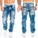 Men's Clothing Fashion Jeans Casual Open Line Trousers Straight Trousers Hip Hop Denim Jeans_mkmklike.com
