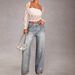 Women's High-Waisted Rhinestone Denim Trousers European American Style Wide Leg Jeans Wholesale Foreign Trade Hot Selling Item_mkmklike.com