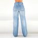 Women's Clothing High-Waisted Baggy Wide-Leg Jeans Mopping Jeans_mkmklike.com