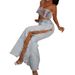 Stylish Hollow-Out Jeans For Women, Summer Low-Waist Wide-Leg Draped Diamond Flare Pants, Women's Clothing_mkmklike.com