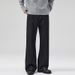 LKTM Men's Thick Raw Denim Jeans Fleece Lined Colorfast Clean Fit Autumn Winter Versatile Long Trousers_mkmklike.com