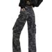 Camouflage Cargo For Women, American Style Tall Women's Jeans, Trendy Wide-leg Pants, Clothing, Slimming Retro_mkmklike.com