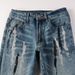 American High Street Men's Graffiti Jeans Men's Slim-fitting Pants Men's Ink-splashing Jeans Men's Elastic Trousers 6907_mkmklike.com