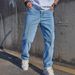 Men's Clothing Trendy Washed Straight-Leg Jeans For Men - Loose Fit Denim Pants With Artistic Paint Details & Low-Rise Design_mkmklike.com
