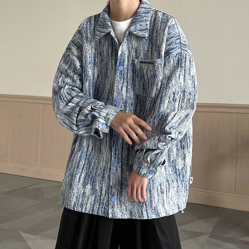 Tie-Dye Denim Men Spring Autumn New American High Street Top Vibe Cool Casual Loose Men's Jacket_mkmklike.com