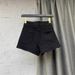 Women's High-Waisted Slimming Denim Shorts Black Two-Button Wide-Leg A-Line Bootcut Pants Stylish Summer_mkmklike.com