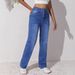 Women's Vintage Stretch Slim-fit Jeans With Double-button Design, Dark Blue Denim Trousers, High-waisted And Slimming_mkmklike.com