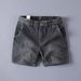 Men's Trendy Washed Denim Shorts Straight Leg Casual Jeans Retro Loose Versatile Shorts_mkmklike.com