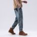 Summer New Heavy Industry Washed Jeans Men's Thin Loose Fat Jeans Men's Embroidered Retro American Jeans_mkmklike.com