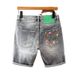 Cowboy Men's Summer 2024 Korean Version Thin Black Gray Elastic Five Quarter Pants Trendy Brand Internet Famous_mkmklike.com