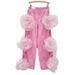 Floral Cutout High-Waisted Wide-Leg Pants - Trendy Pink Distressed Denim Palazzo Pants_mkmklike.com