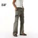 EF JEANS | 2025 Spring New American Slim-Fit Skinny Multi-Pocket Tooling Washed Grey Jeans_mkmklike.com