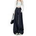 Retro Wide Leg Jeans For Women High Waist Loose Fit Pear Shape Denim Blue Autumn Winter American Style Trousers_mkmklike.com