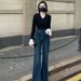 Pear-haped Body Non-limming Slightly Jean For Women 2025 Spring New High-waited Stretch Slimming Bootcut Flared_mkmklike.com