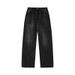 Cleanfit Versatile Micro-pull Jeans Men's Youth Fashion Popular Loose Straight Washed Retro Blue Trousers_mkmklike.com