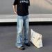 Men's High Street Ripped Cargo Jeans Spring/Summer Trendy Brand Cool Straight Leg Casual Pants mid Waist Long Non-Stretch_mkmklike.com