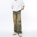 Nordmann Mud Yellow Retro Workwear Jeans For Men Loose Straight American Hip-Hop Trendy Brand Cool Versatile Casual Pants_mkmklike.com