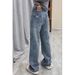Retro High-Waisted Wide Leg Jeans For Women Loose Fit Slimming Straight Leg Plus Size Spring Autumn Stylish Clothing_mkmklike.com