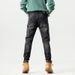 Men's Stretch Slim Fit Straight Leg Jeans With Retro Distressed Patchwork Design, Comfortable Cotton Denim For Casual Wear_mkmklike.com