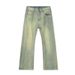 Nirben Men's Vintage American Casual Jeans, Retro Loose Flare Fit With Stitch Splicing, Fashion Versatile Denim Pants_mkmklike.com